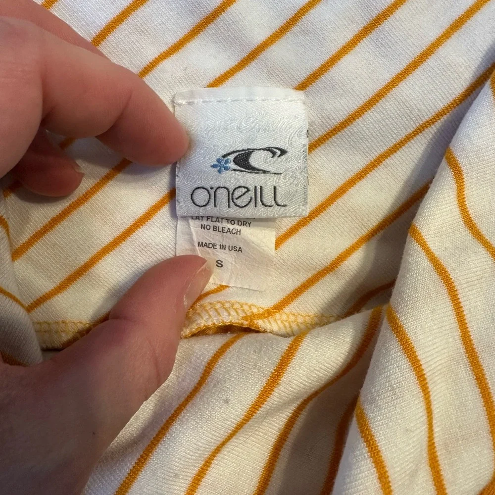 Y2K Era O’Neill Orange Striped Ruffle Skirt - Picture 4 of 6